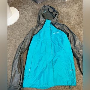 Teal blue medium Columbia rain jacket, only worn once!